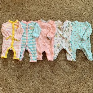 Bundle of 5 Newborn Pajamas